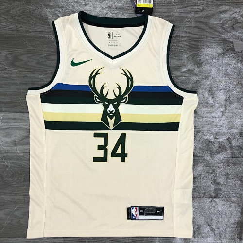 Milwaukee Bucks #34 White 19 Season Basketball Jersey
