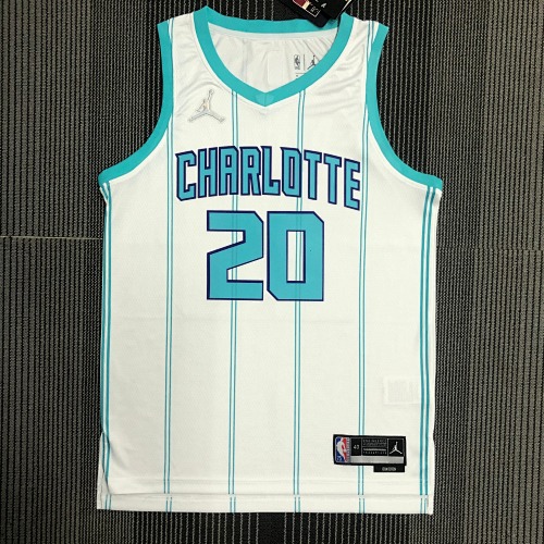 Charlotte Hornets #20 White Basketball Jersey
