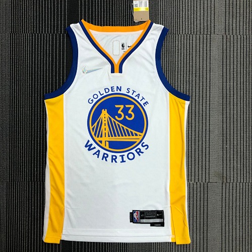 Golden State Warriors #33 White Basketball Jersey