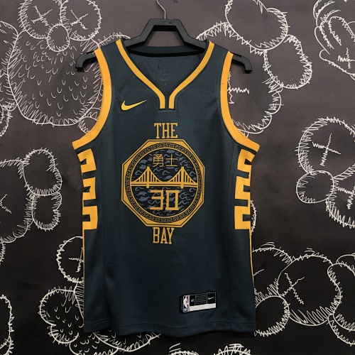Golden State Warriors Stephen Curry #30 Grey 18 Season Basketball Jersey