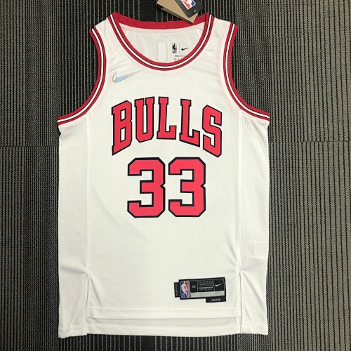 Chicago Bulls Scottie Pippen #33 White Basketball Jersey