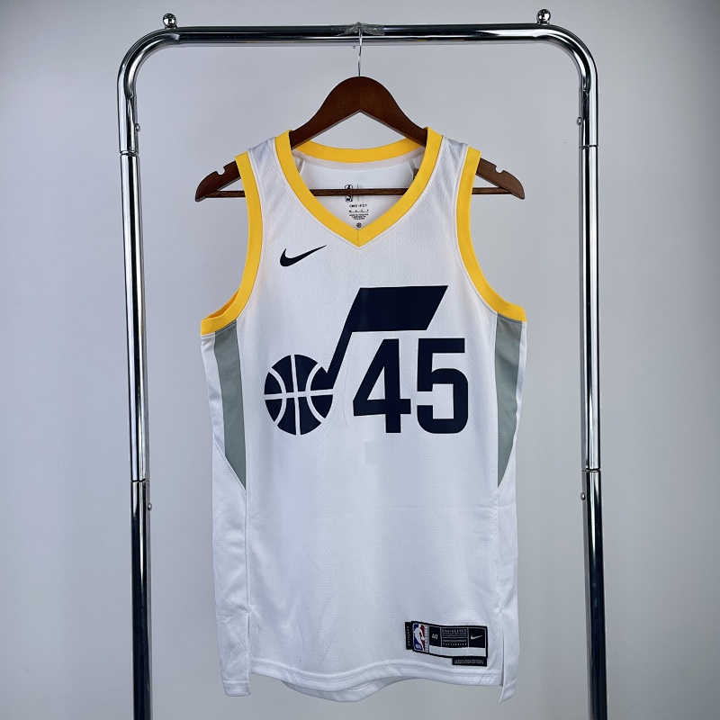 Utah Jazz #45 Home White 23 Season Basketball Jersey