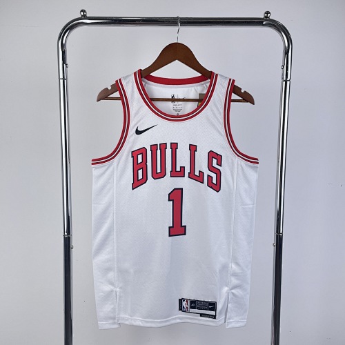 Chicago Bulls Derrick Rose #1 White 23 Season Basketball Jersey