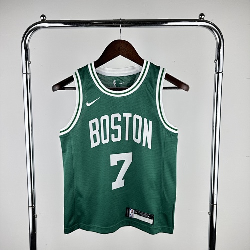 Boston Celtics Jaylen Brown #7 White Kids Basketball Jersey