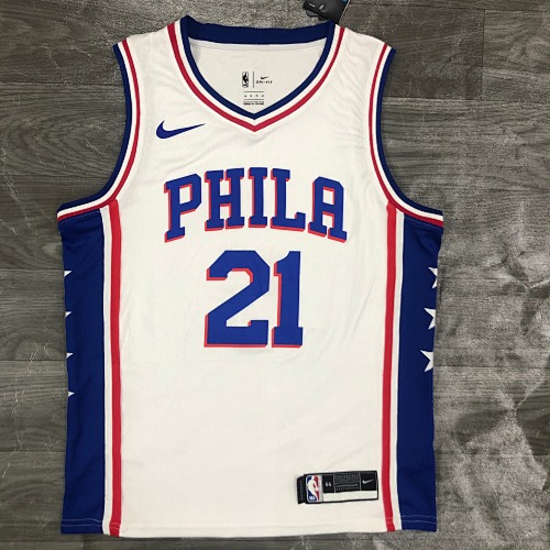 Philadelphia 76ers Joel Embiid #21 White Basketball Jersey