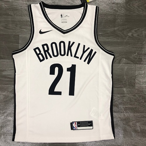 Brooklyn Nets #21 White Basketball Jersey