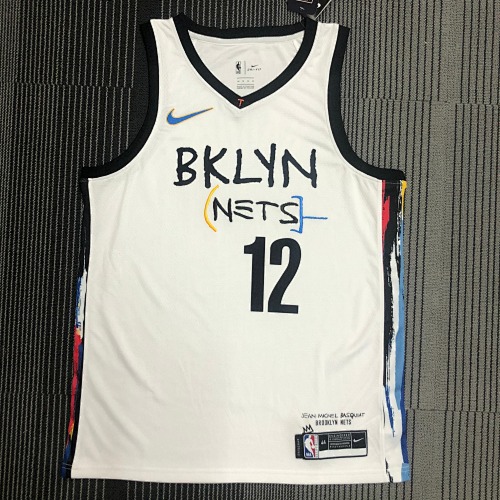 Brooklyn Nets #12 White Basketball Jersey