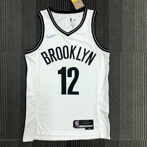 Brooklyn Nets #12 White Basketball Jersey