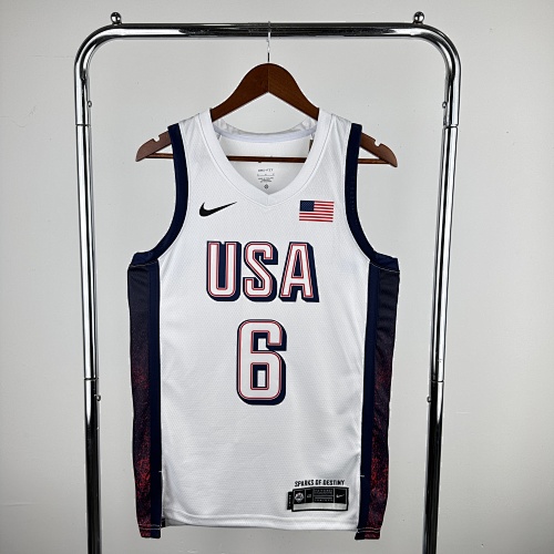 LeBron James #6 White Basketball Jersey
