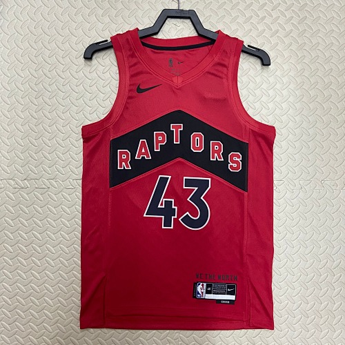 Toronto Raptors #43 Away Red 23 Season Basketball Jersey