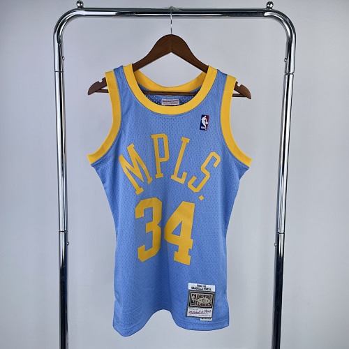 Los Angeles Lakers #34 Retro Edition 02 Season Basketball Jersey