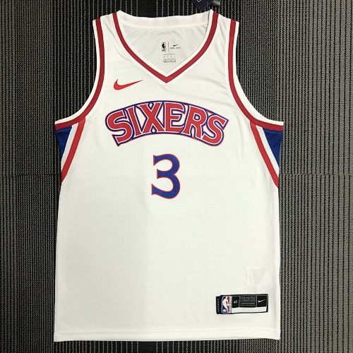 Philadelphia 76ers Allen Iverson #3 White Basketball Jersey
