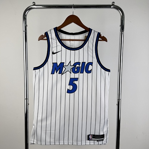 Orlando Magic #5 Home White 26 Season Basketball Jersey