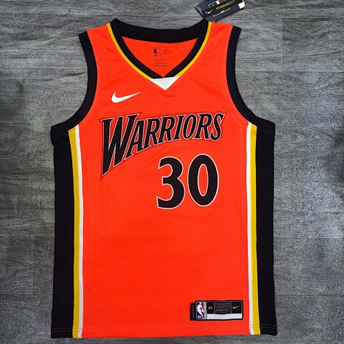 Golden State Warriors Stephen Curry #30 Orange Basketball Jersey