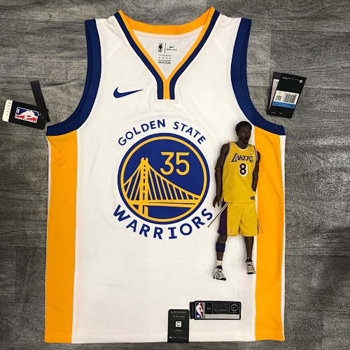 Golden State Warriors Kevin Durant #35 White 20 Season Basketball Jersey