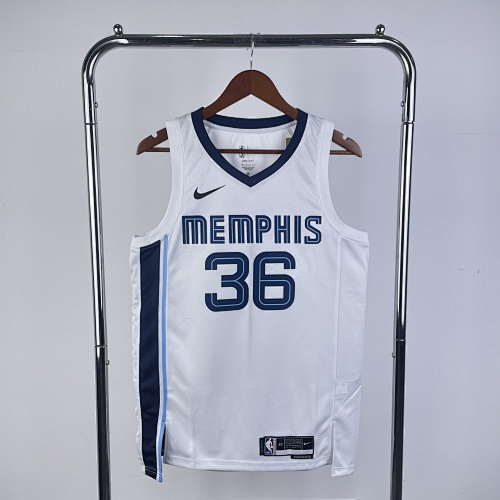 Memphis Grizzlies #36 Home White 23 Season Basketball Jersey