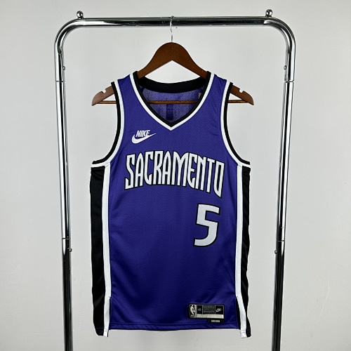 Sacramento Kings De'Aaron Fox #5 Retro Edition 25 Season Basketball Jersey