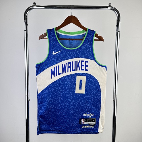 Milwaukee Bucks Damian Lillard #0 City Edition 24 Season Basketball Jersey