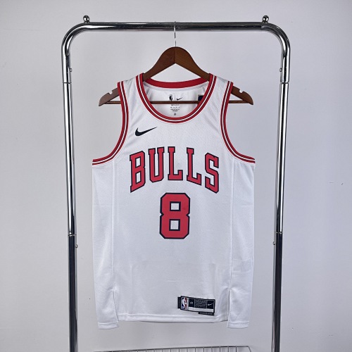 Chicago Bulls #8 White 23 Season Basketball Jersey
