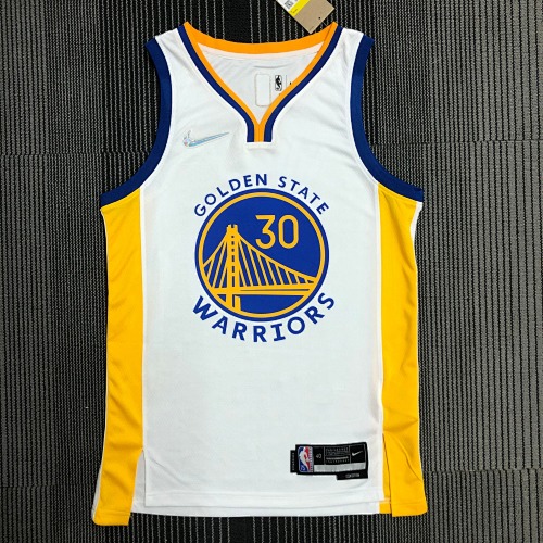 Golden State Warriors Stephen Curry #30 White Basketball Jersey