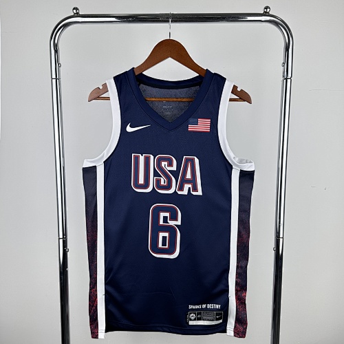 LeBron James #6 Blue Basketball Jersey