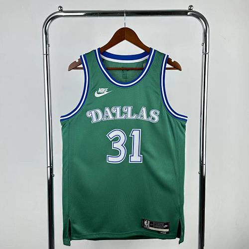 Dallas Mavericks Klay Thompson #31 Retro Edition Green 26 Season Basketball Jersey