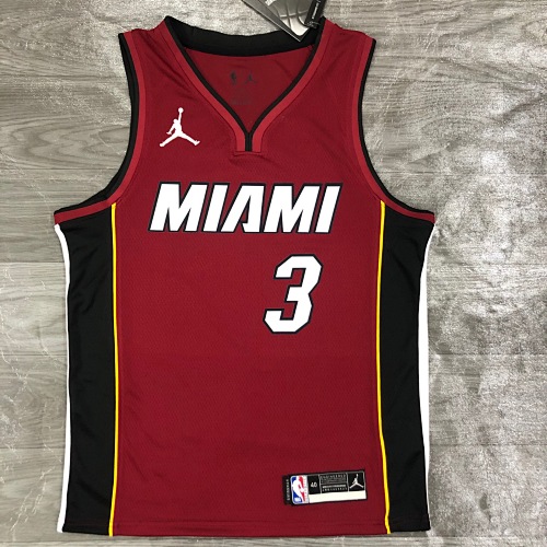 Miami Heat #3 Red 21 Season Basketball Jersey