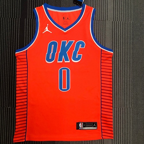Oklahoma City Thunder #0 Jumpman Orange 21 Season Basketball Jersey