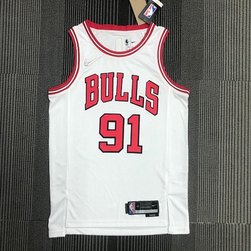 Chicago Bulls #91 White Basketball Jersey