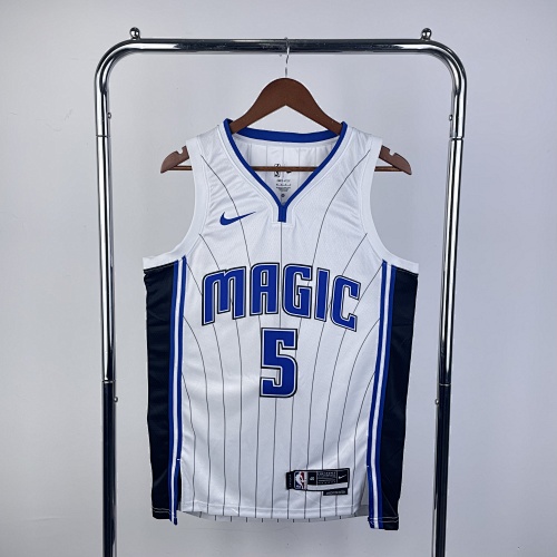 Orlando Magic #5 Home White 23 Season Basketball Jersey