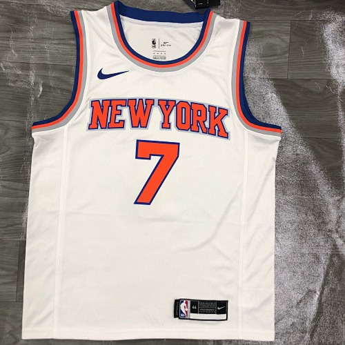 New York Knicks #7 White Basketball Jersey