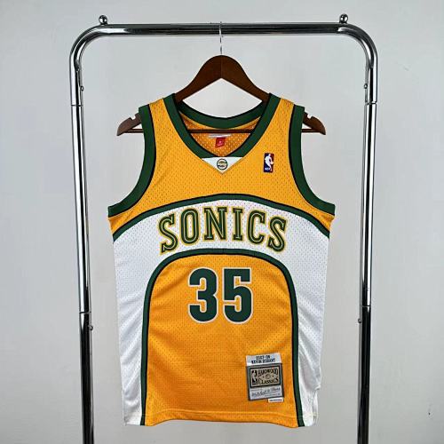 Oklahoma City Thunder Kevin Durant #35 Retro Edition Yellow 08 Season Basketball Jersey