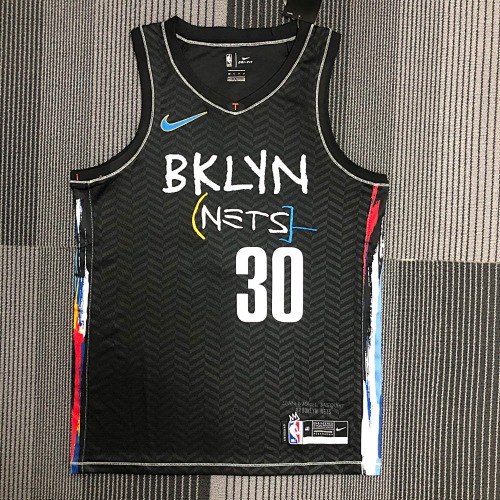 Brooklyn Nets Stephen Curry #30 Black Basketball Jersey