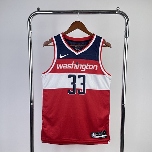 Washington Wizards #33 Away Red 23 Season Basketball Jersey