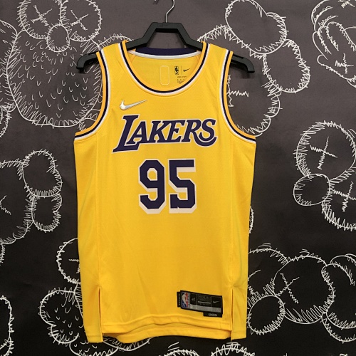 Los Angeles Lakers #95 Yellow Basketball Jersey