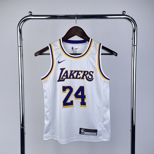 Los Angeles Lakers #24 White Kids Basketball Jersey