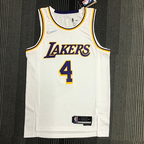 Los Angeles Lakers #4 White Basketball Jersey