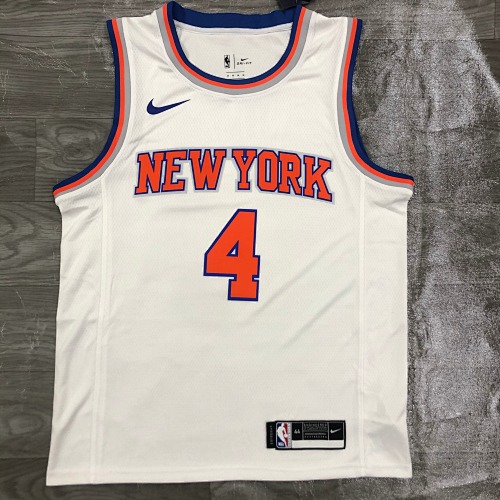 New York Knicks Derrick Rose #4 White Basketball Jersey