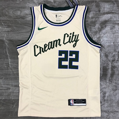 Milwaukee Bucks #22 White Basketball Jersey