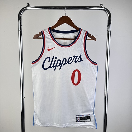 Los Angeles Clippers #0 Home White 25 Season Basketball Jersey