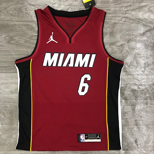 Miami Heat LeBron James #6 Red 21 Season Basketball Jersey