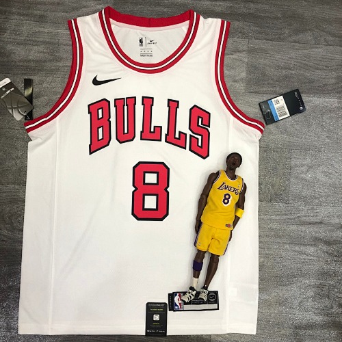 Chicago Bulls #8 White Basketball Jersey