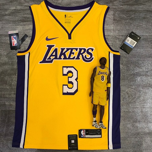 Los Angeles Lakers #3 Yellow Basketball Jersey