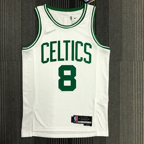Boston Celtics #8 White Basketball Jersey