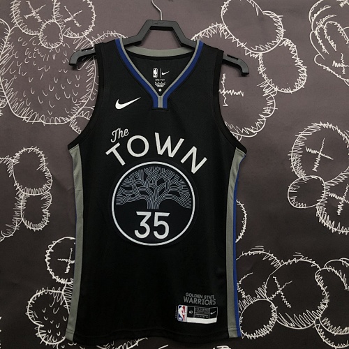 Golden State Warriors Kevin Durant #35 Black Grey 20 Season Basketball Jersey