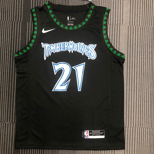 Minnesota Timberwolves #21 Retro Edition Black 18 Season Basketball Jersey