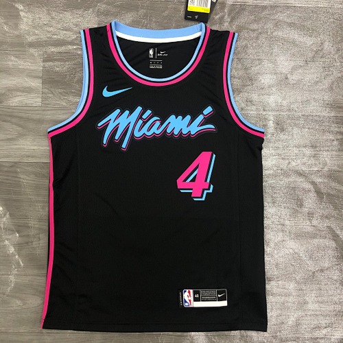 Miami Heat #4 Black Basketball Jersey