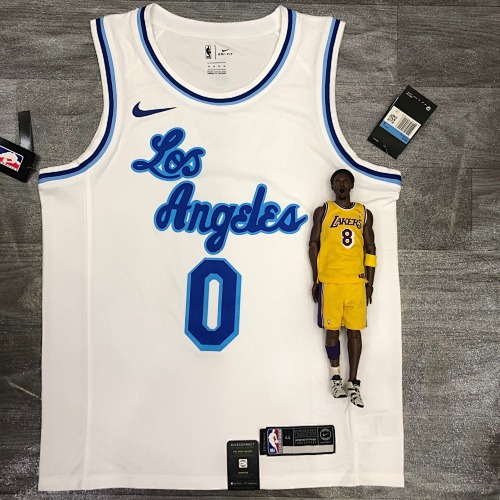 Los Angeles Lakers #0 Retro Edition White Basketball Jersey