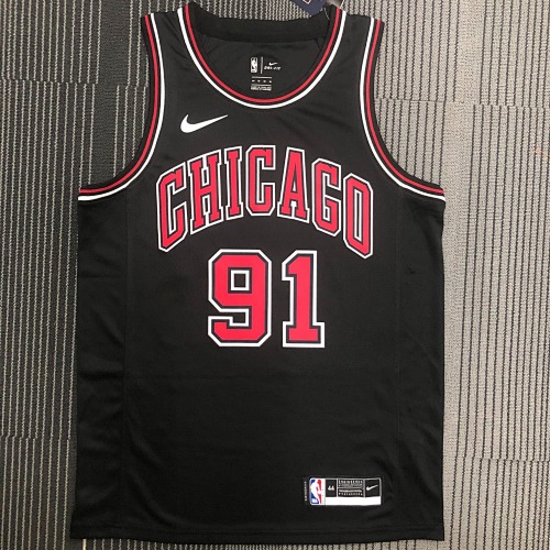 Chicago Bulls #91 Black Basketball Jersey