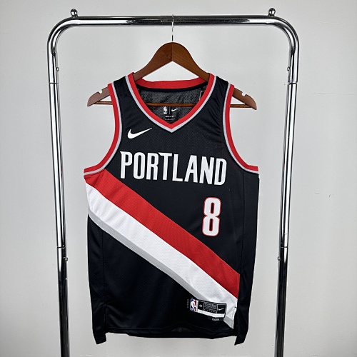 Portland Trail Blazers Deni Avdija #8 Away Black 23 Season Basketball Jersey